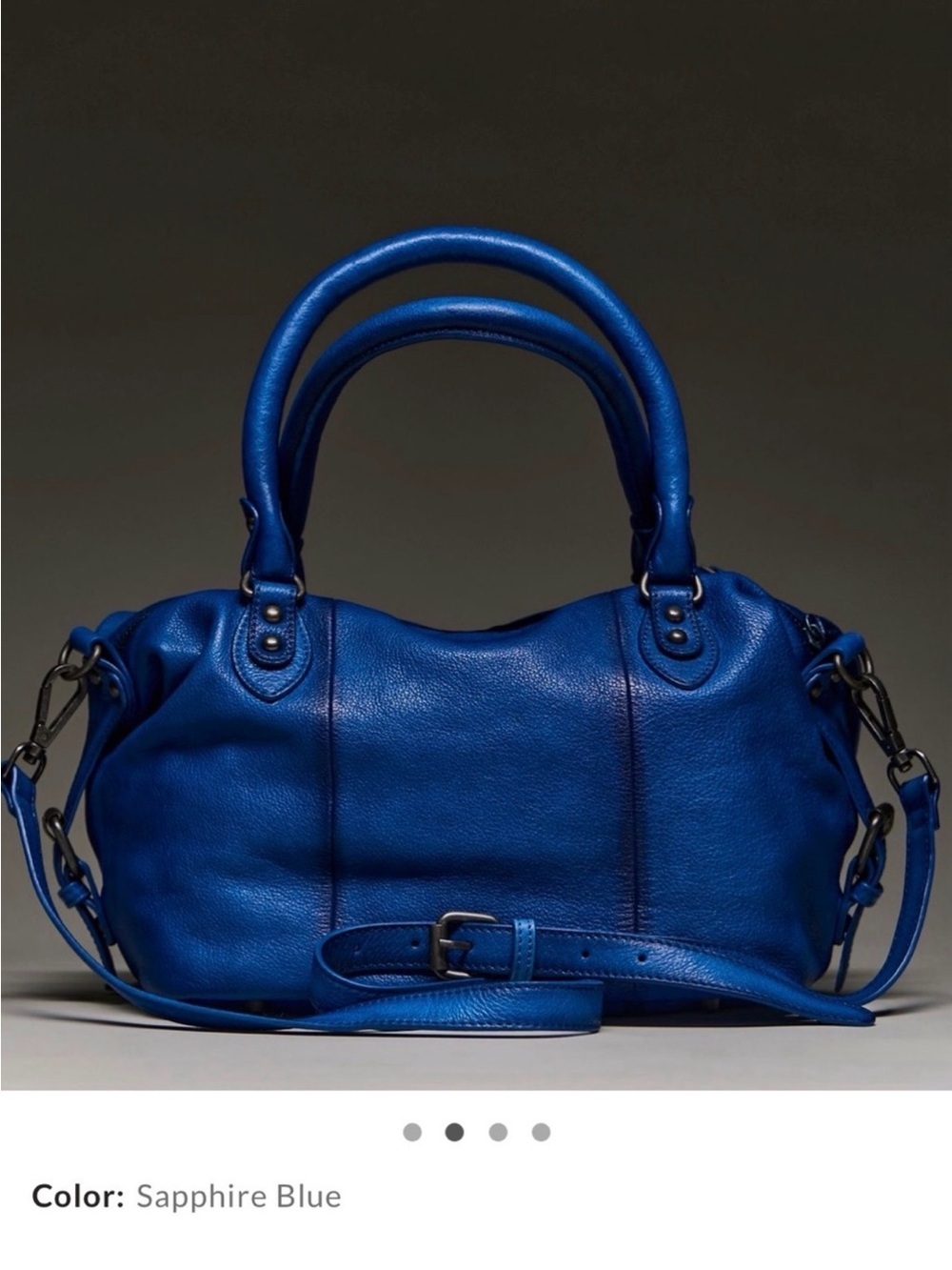 💙Free People Baby Emerson Tote NEW COLOR Sapphire Blue NWT 💙 w/FP gift receipt - Picture 3 of 6